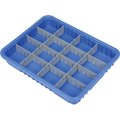 Quantum Storage Systems Divider Box, Blue, Polypropylene, 22-1/2 in L, 17-1/2 in W, 3 in H DG93030BL